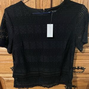 Black Lace Top by Banana Republic size M